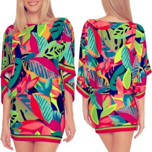 Trina Turk Rain Forest Swim Cover-Up Tunic in Green
Multi, Small